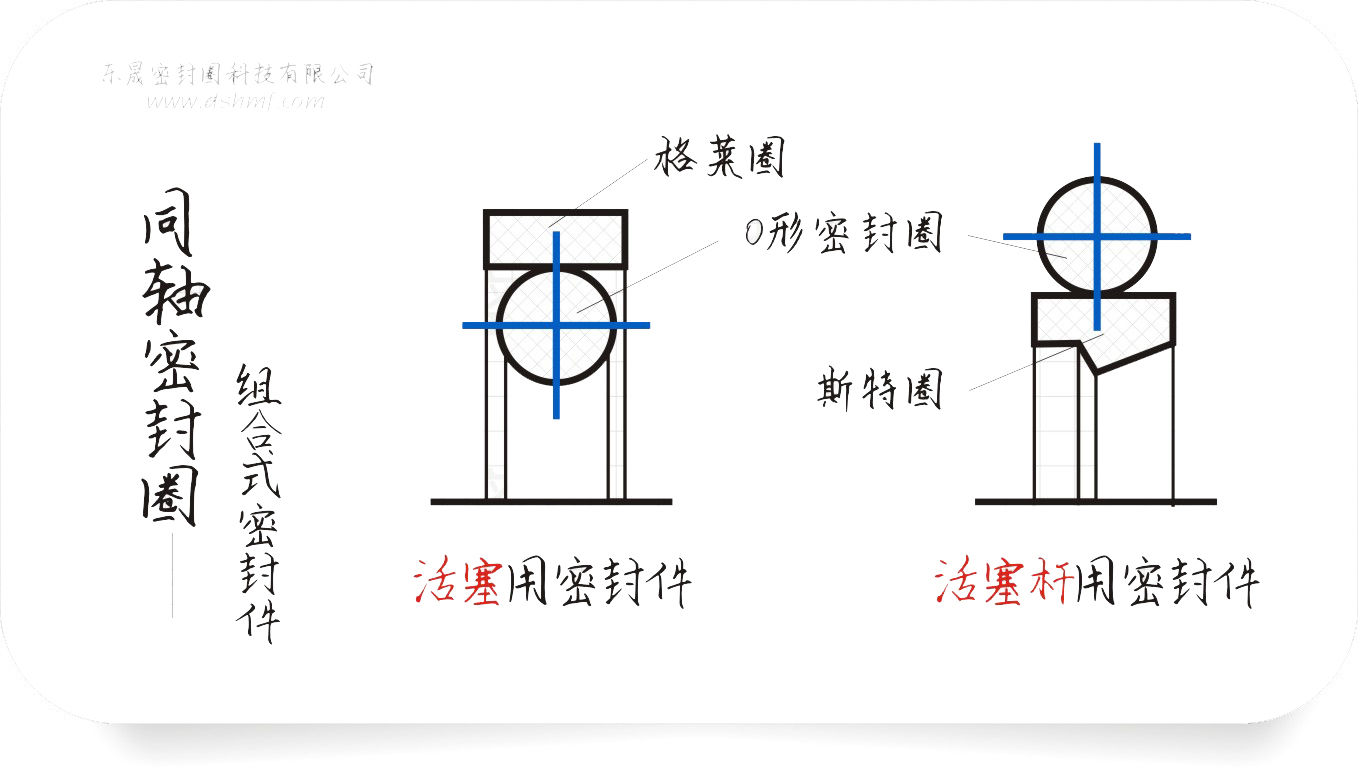 同軸組合密封件圈截面結構平面圖